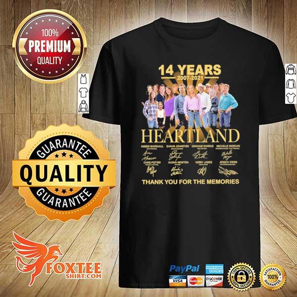 14 Years 2007 - 2021 Heartland Signatures Thank You For The Memories Shirt