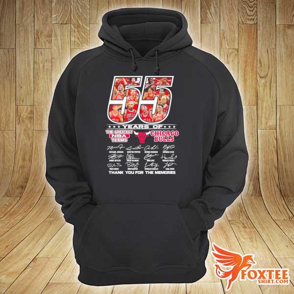 55 Years Of The Greatest NBA teams CHicago Bulls Signatures Thank You For The Memories Shirt hoodie