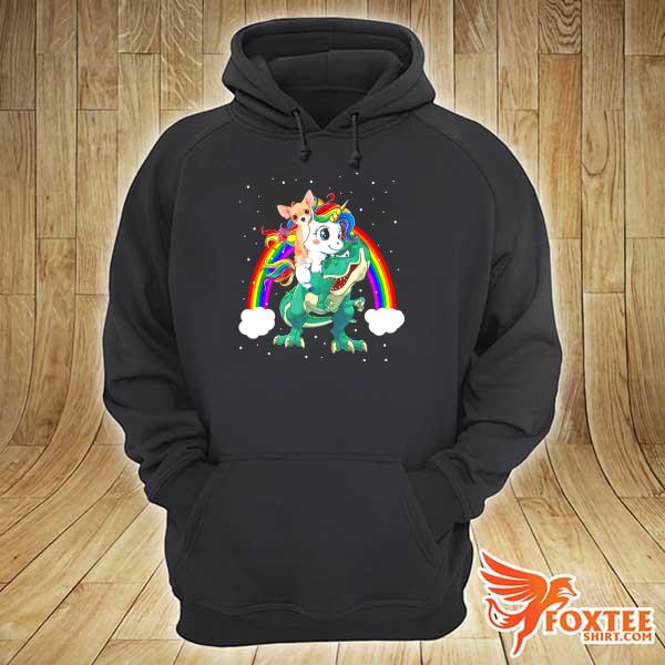 Chihuahua Unicorn Riding Dinosaur T Rex Funny Gift hoodie