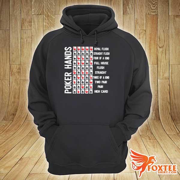 Poker Hands Cheat Sheet Card Three Of A Kind Two Pair High Card Shirt hoodie