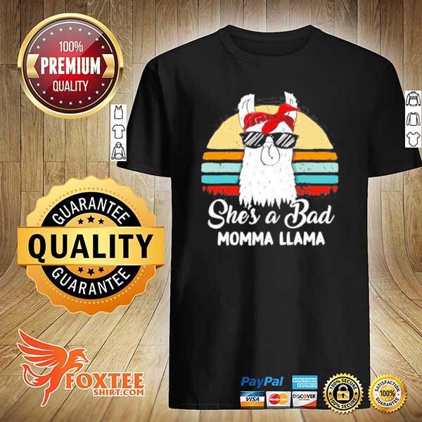 She’s A Bad Momma Llama Mama Retro Vintage Shirt