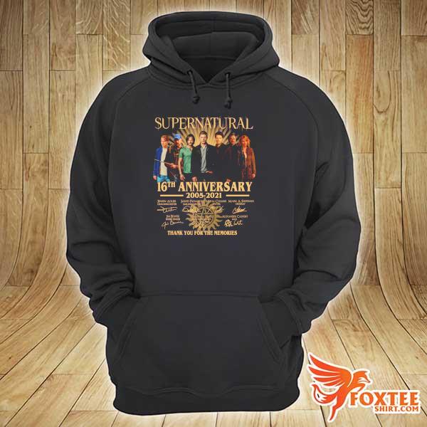 Supernatural 16h Anniversary 2005 - 2021 Signatures Thank You For The Memories Shirt hoodie