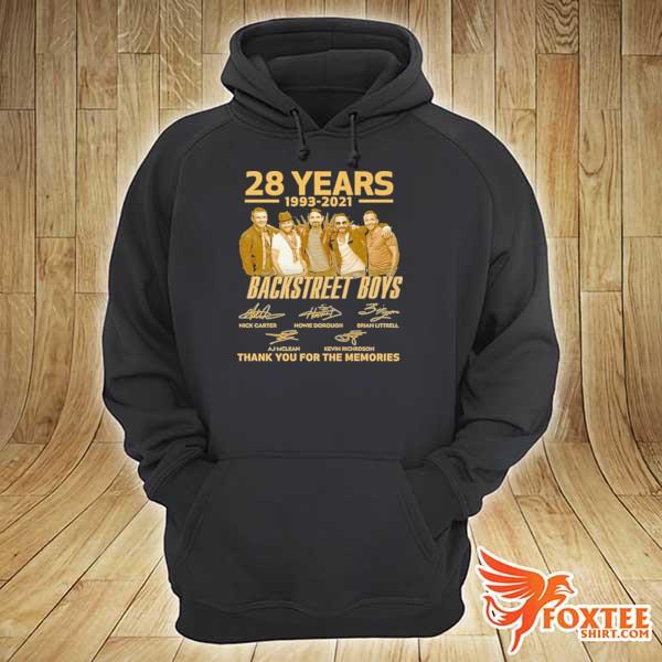 28 years 1993 2021 backstreet boys signatures thank you for the memories hoodie