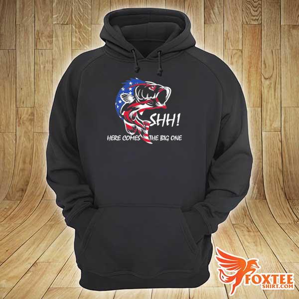 American flag fishing vintage novelty fishing here comes the big one shirtHisayhe-American-Flag-Fishing-T hoodie