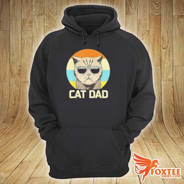 Cat dad in sunglasses vintage retro fathers day s hoodie