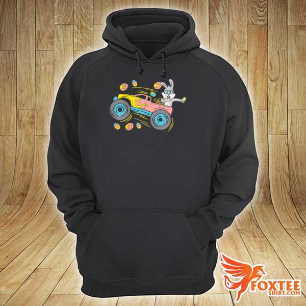 Dabbing easter bunny on monster truck dab dance boys s hoodie