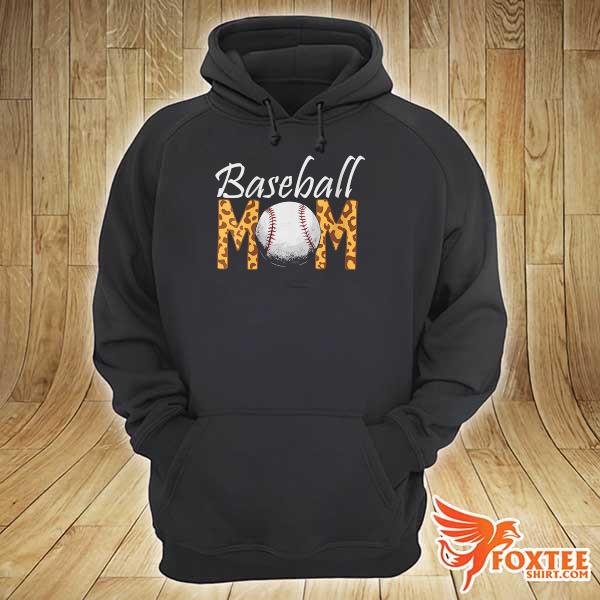 Mom Of Baseball Player Mothers Day Softball Leopard Baseball hoodie