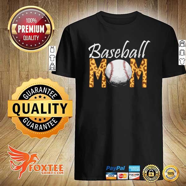 Mom Of Baseball Player Mothers Day Softball Leopard Baseball shirt