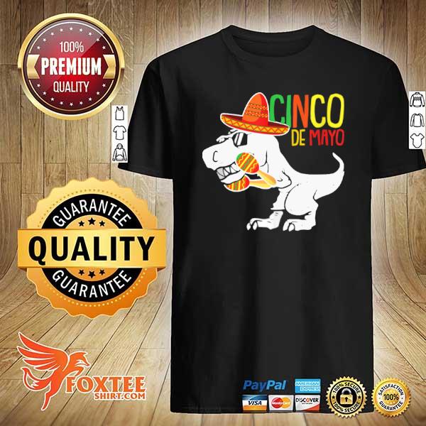 TRex Cinco De Mayo Cute Sombrero Dinosaur Mexican Party Shirt