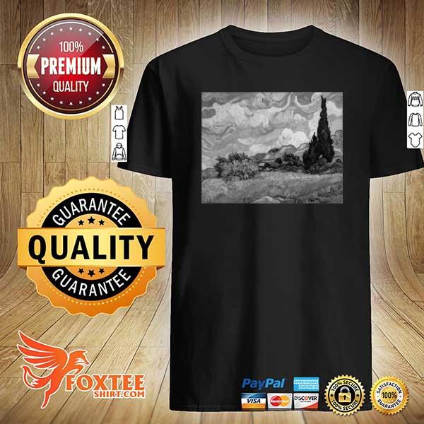 Van Gogh Wheat Field with Cypresses Famous Art Stylish shirt