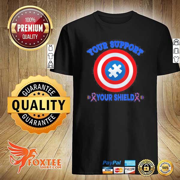 Your support your shield puzzle boy dad mom autism awareness shirt