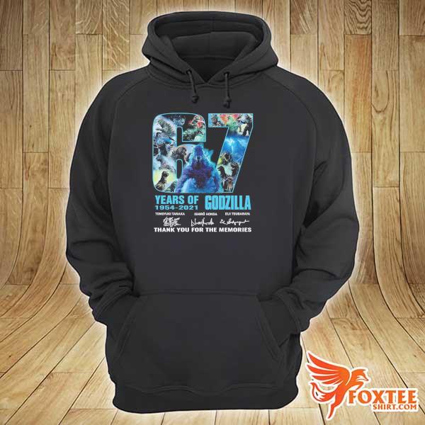 Awesome 67 years of 1954 -2021 godzilla signatures thank you for the memories hoodie