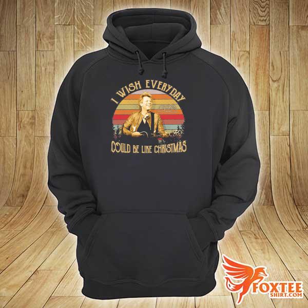 Awesome jon bon jovi i wish everyday could be like christmas signature vintage retro hoodie