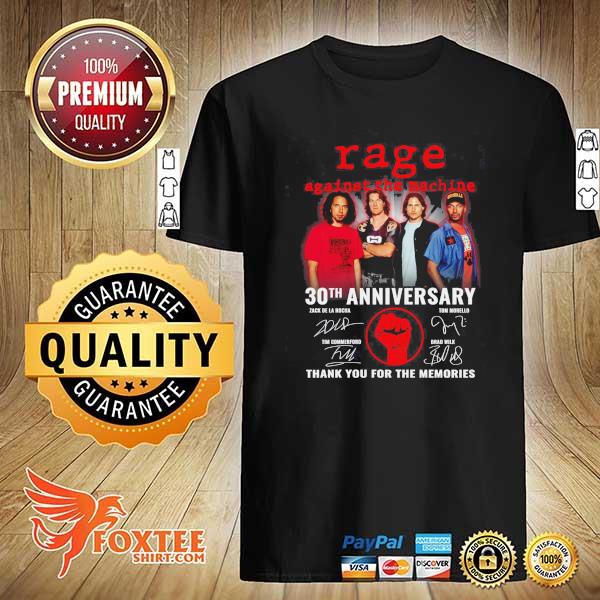 Awesome rage against the machine 30th anniversary zack de la rocha tom morello signatures thank you for the memories shirt