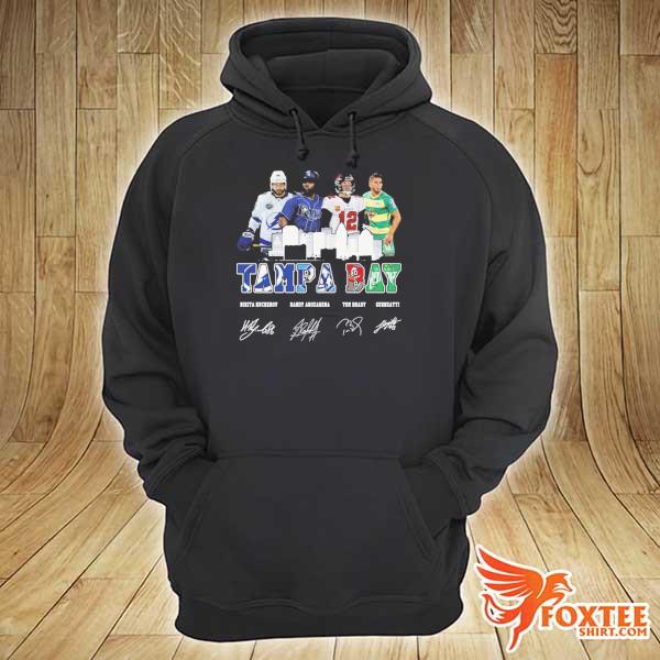 Awesome tampa bay bangor buccaneers tampa bay rays nikita kucherov randy atozarena tom brady guenzatti hoodie