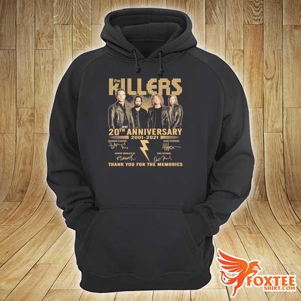 Awesome the killers 20th anniversary 2001 - 2021 signatures thank you for the memories hoodie