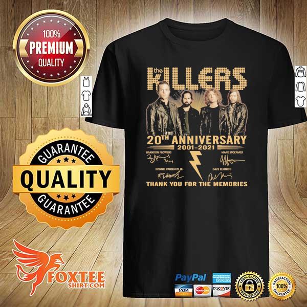 Awesome the killers 20th anniversary 2001 - 2021 signatures thank you for the memories shirt