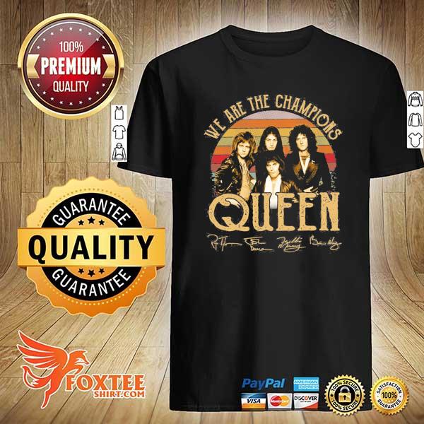 Awesome we are the champions queen signatures vintage retro shirt