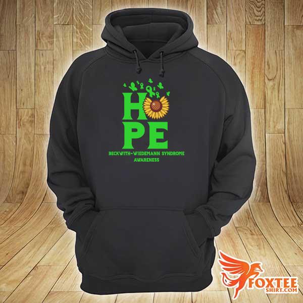 Beckwith Wiedemann syndrome awareness green ribbon sunflower hoodie