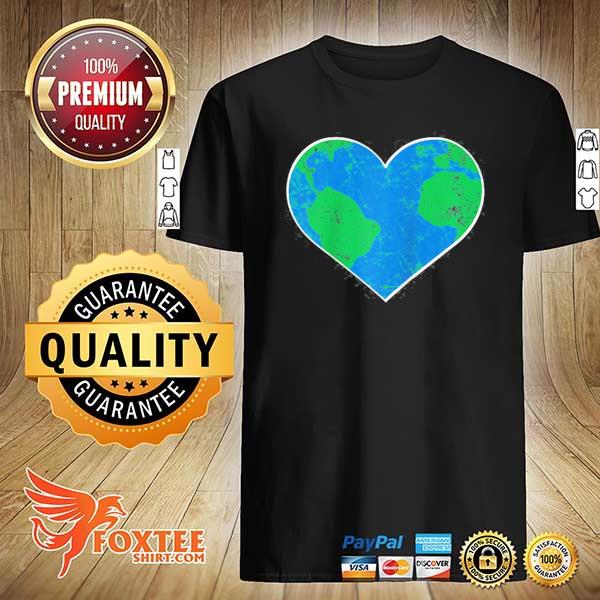 Earth heart earth day gift raglan baseball shirt