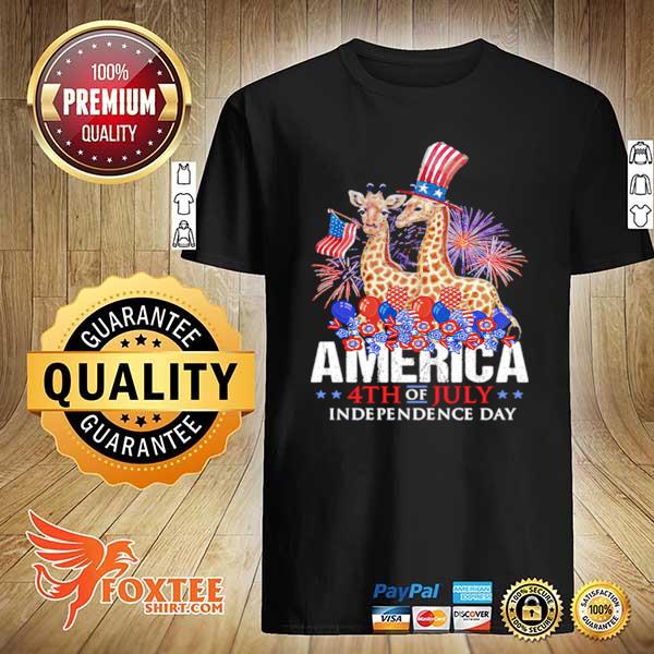 Giraffe america 4th of July independence day shirt