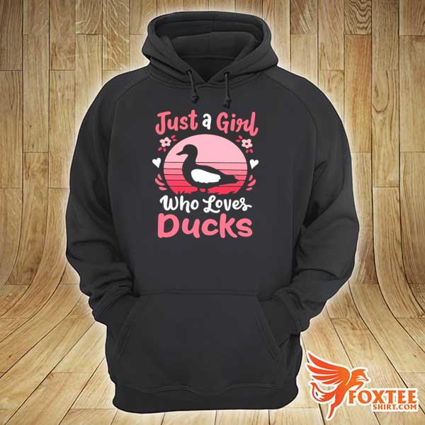 Just a girl who loves ducks retro sunset hoodie