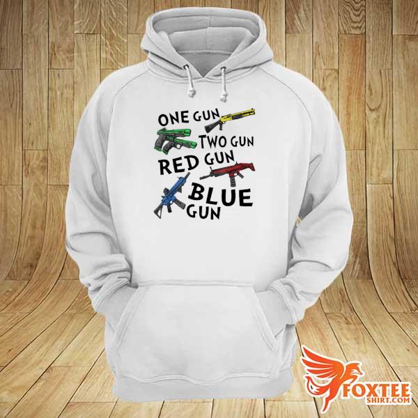 Official one gun two gun red gun blue gun hoodie