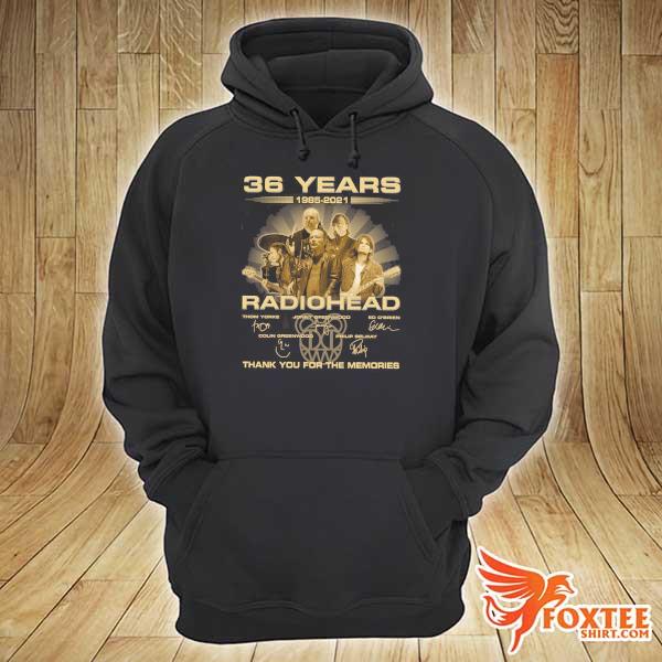 Original 36 years 1985 - 2021 radiohead signatures thank you for the memories hoodie