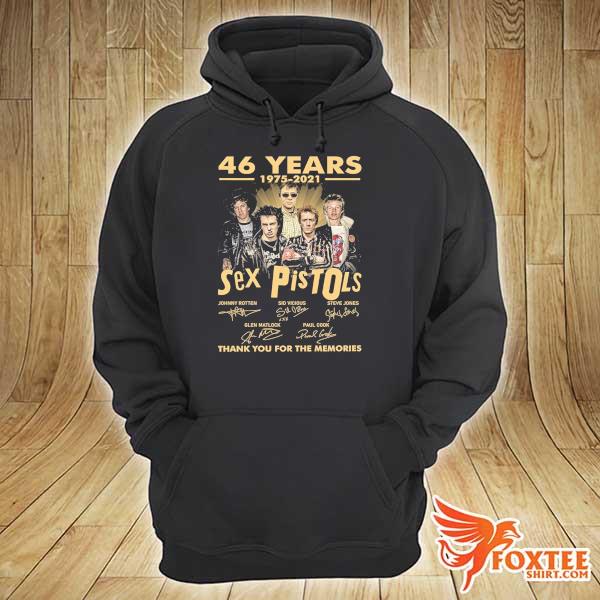 Original 46 years 1975 - 2021 sex pistols johnny rotten sidvicious steve jones signatures thank you for the memories hoodie