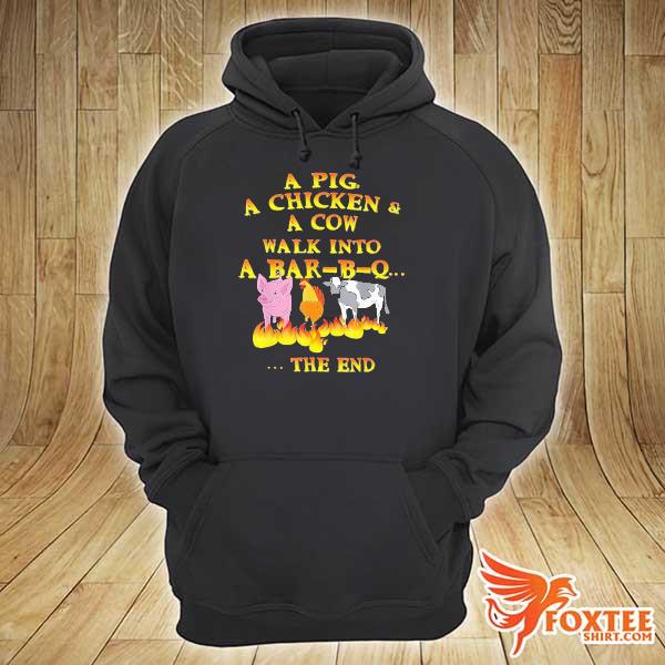 Premium a pig a chicken a cow walk hoodie