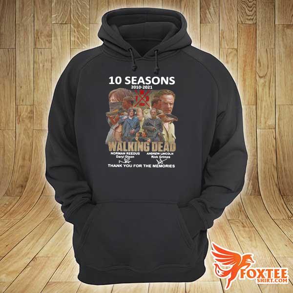 Walking Dead 10 Seasons 2010 2021 norman reedus daryl dixon andrew lincoln rick grimes T hoodie