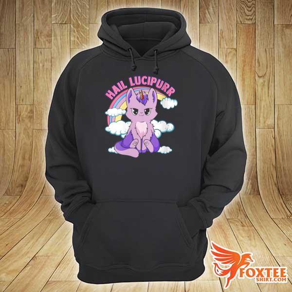 Womens Satanic Hail Lucipurr Cute Goth Kitten Pun hoodie