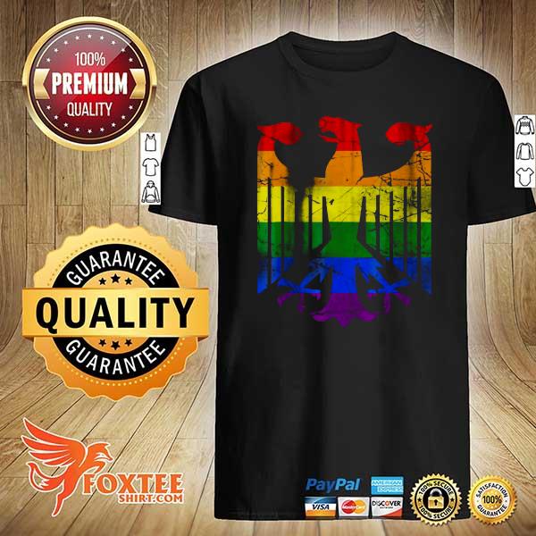 German Lgbt T-Shirt Gay Lesbian Pride Flag Eagle Shirt