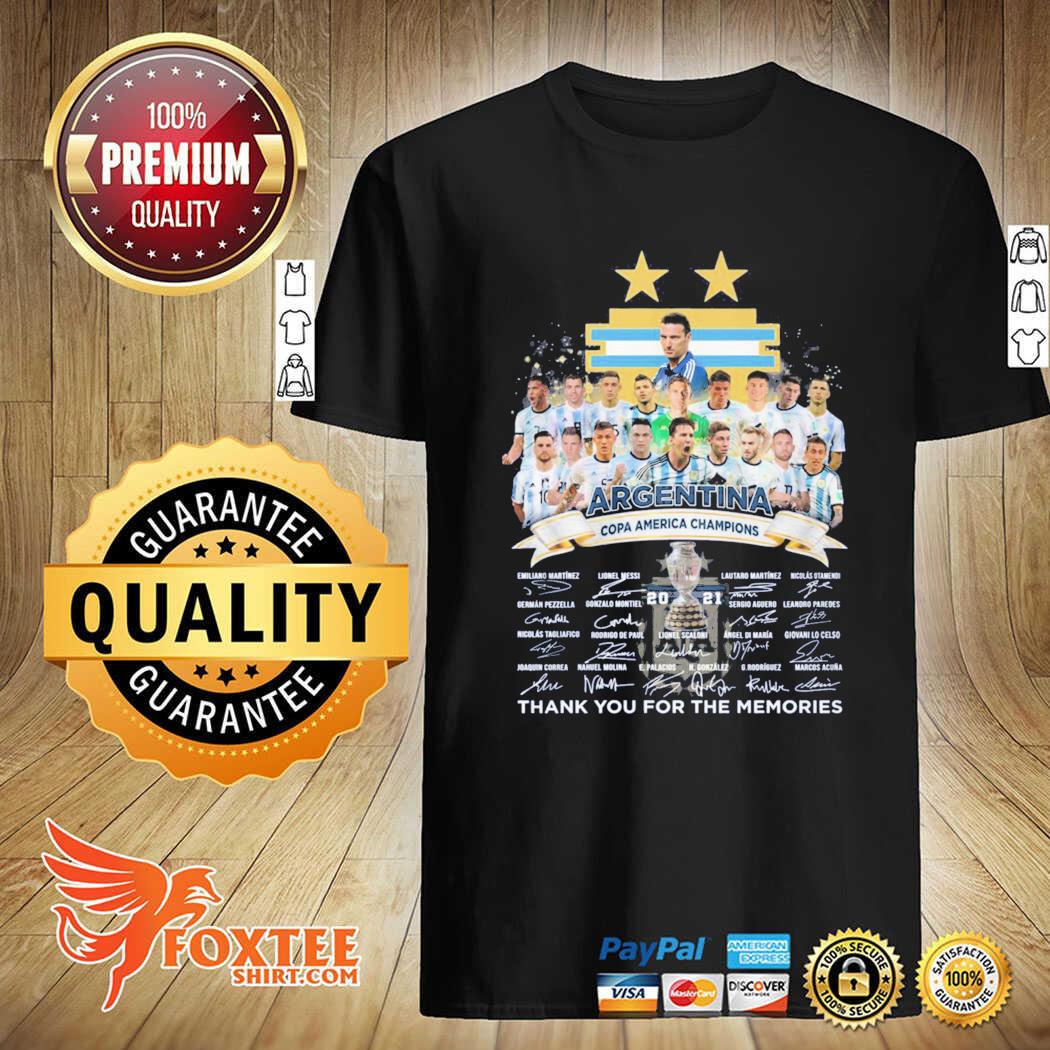 Argentina Copa America Champions 2021 Signatures Thank You For The Memories Shirt - Foxteeshirt