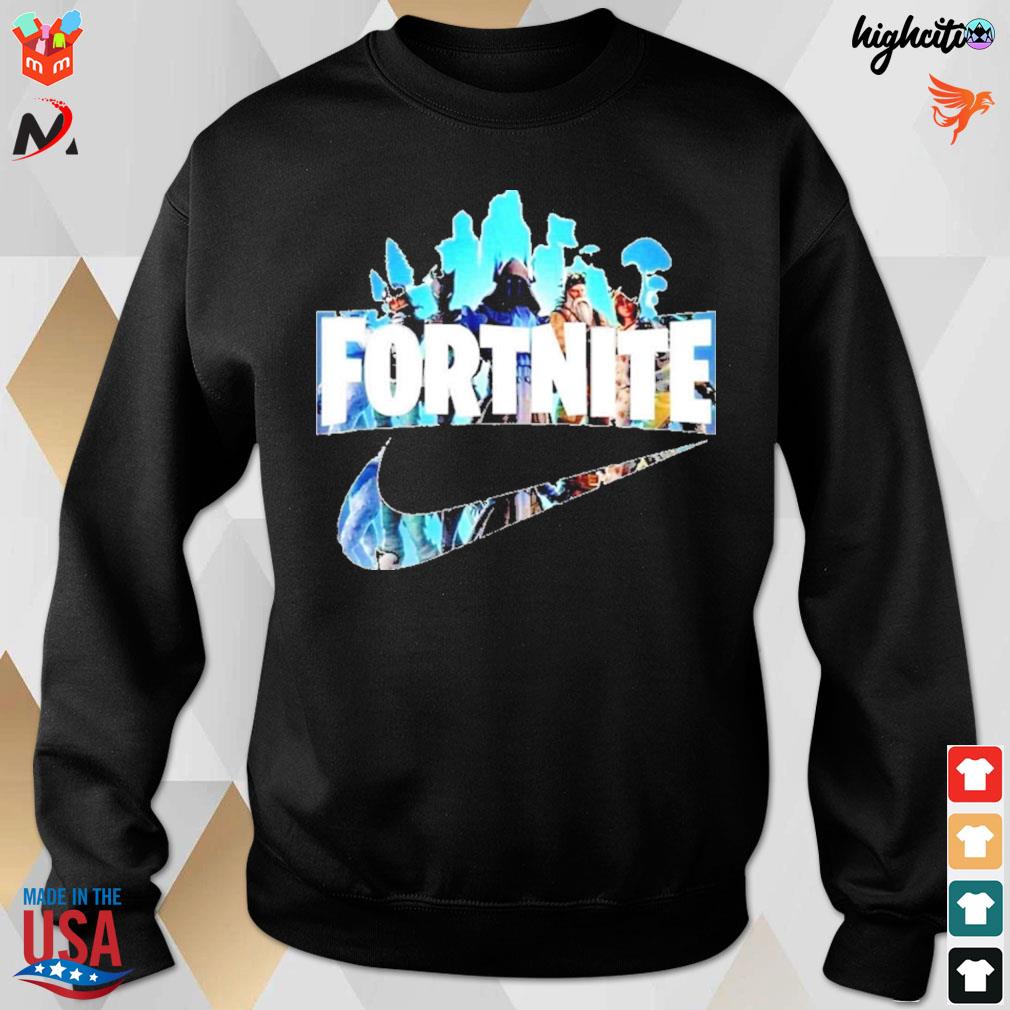 Debe vacío Folleto Video game fortnite mix nike logo t-shirt - Foxteeshirt