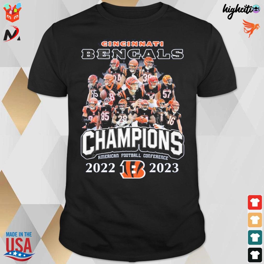 Cincinnati Bengals champions American football conference 2022 2023 all player t-shirt