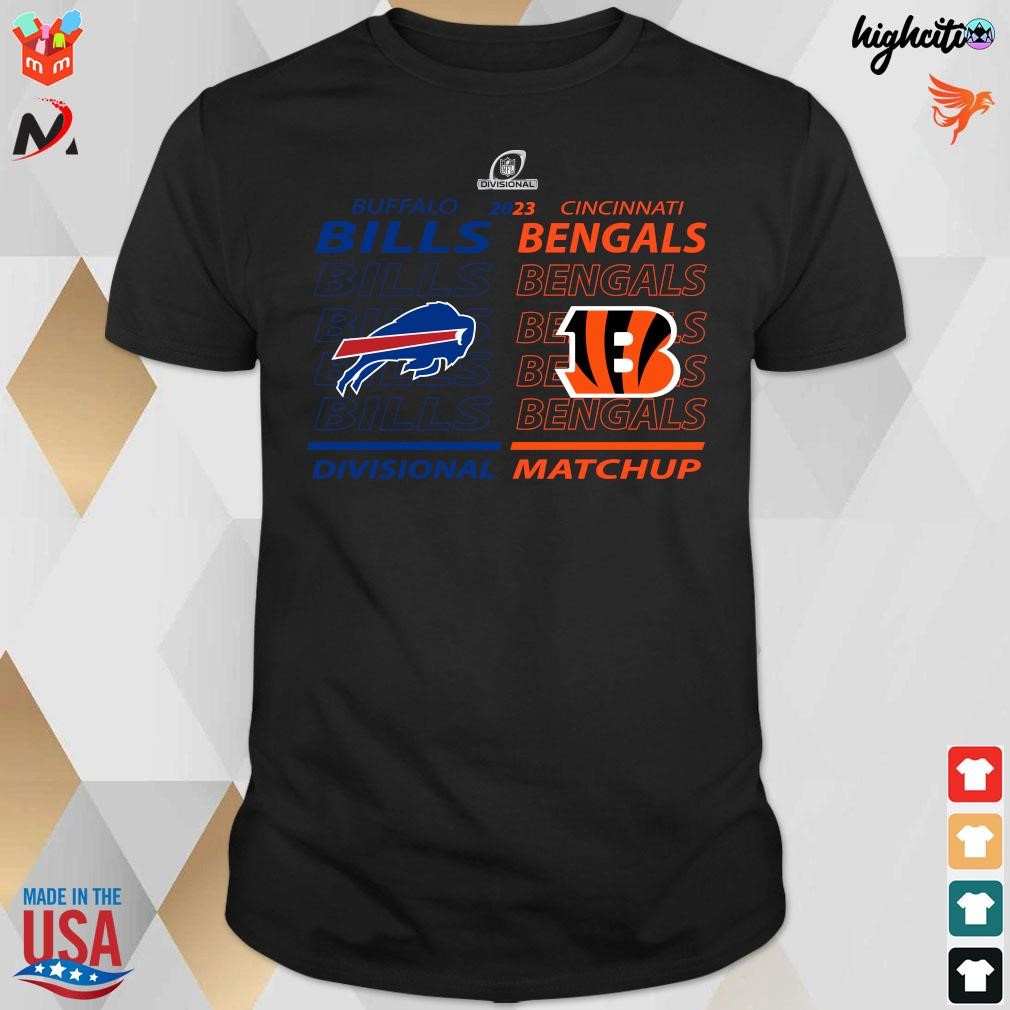 Official Cincinnati Bengals vs Buffalo Bills 2022 2023 AFC divisional matchup t-shirt