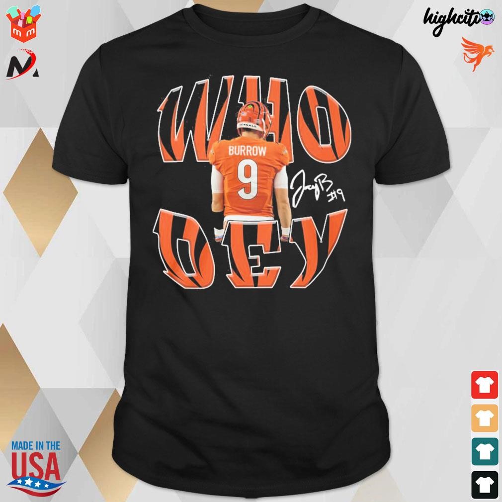 Who dey Cincinnati Bengals Joe Burrow 9 signature t-shirt