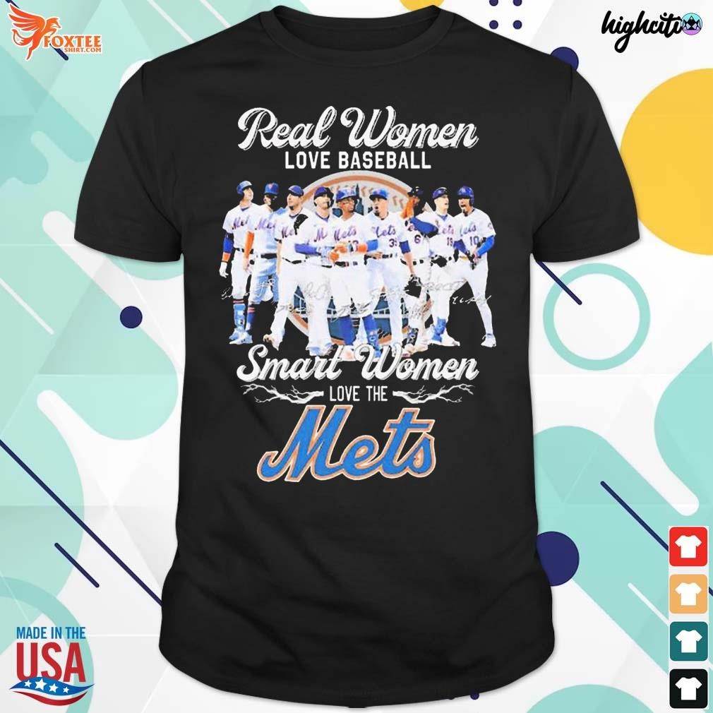 Awesome real women love baseball smart women love the New York Mets 2023 signatures t-shirt