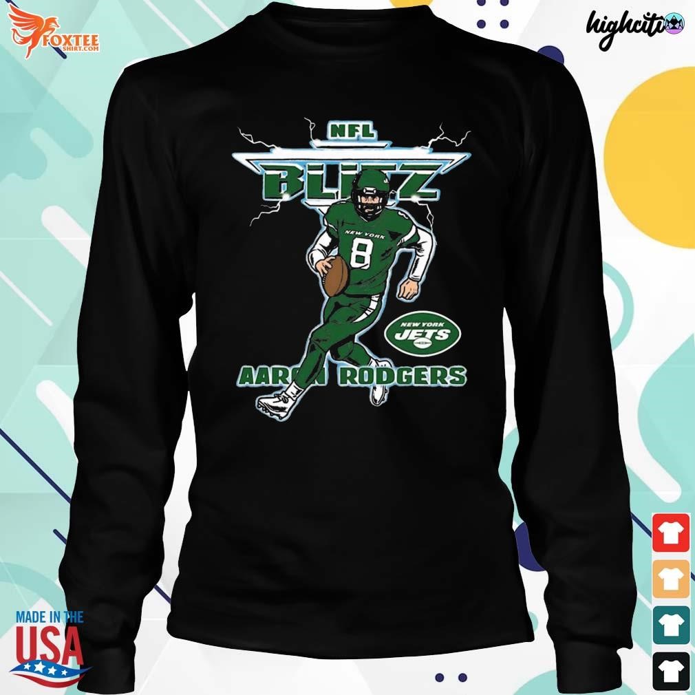 Aaron Rodgers New York Jets Homage Blitz Graphic shirt, hoodie