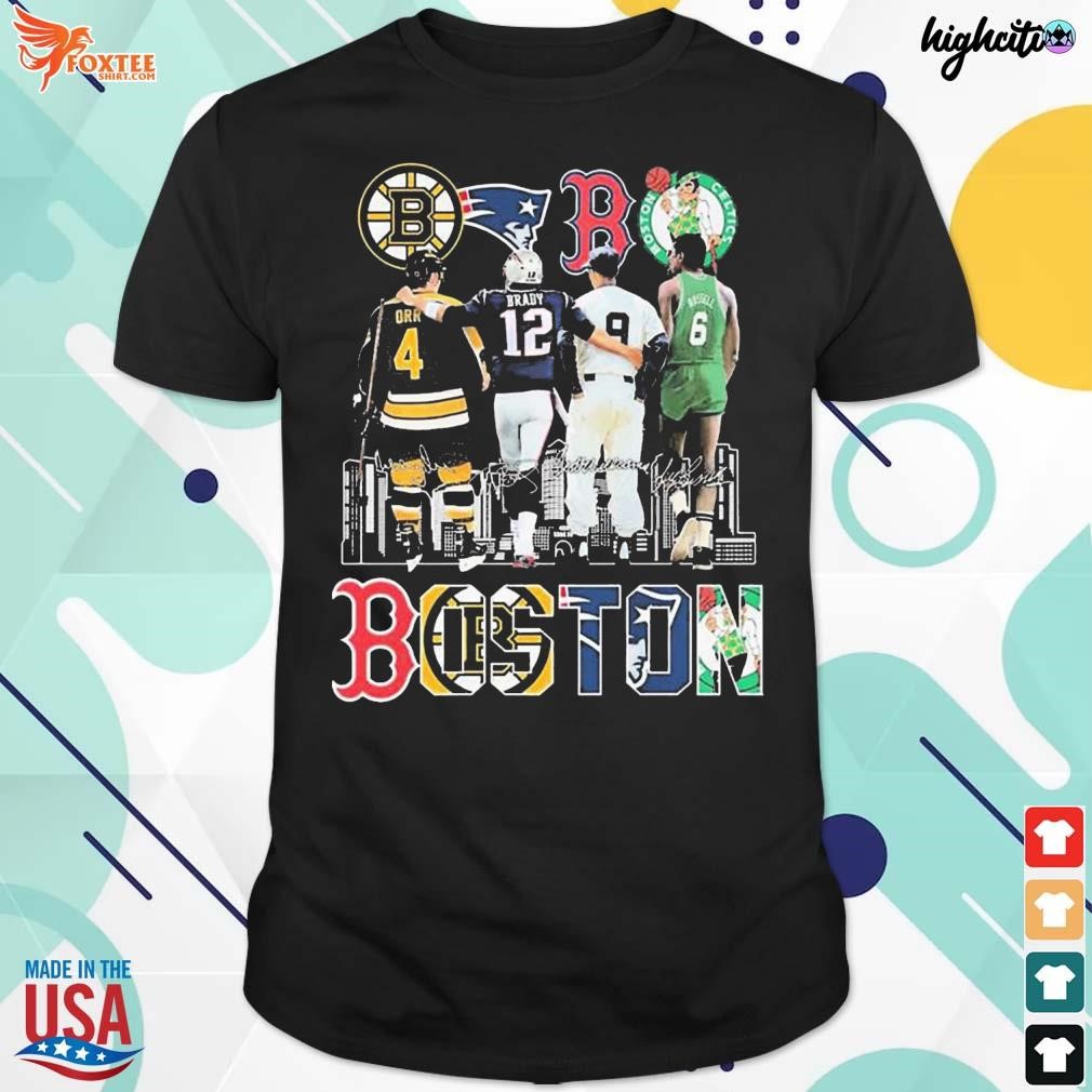 Funny boston sport teams players 2023 Orr Brady signatures t-shirt