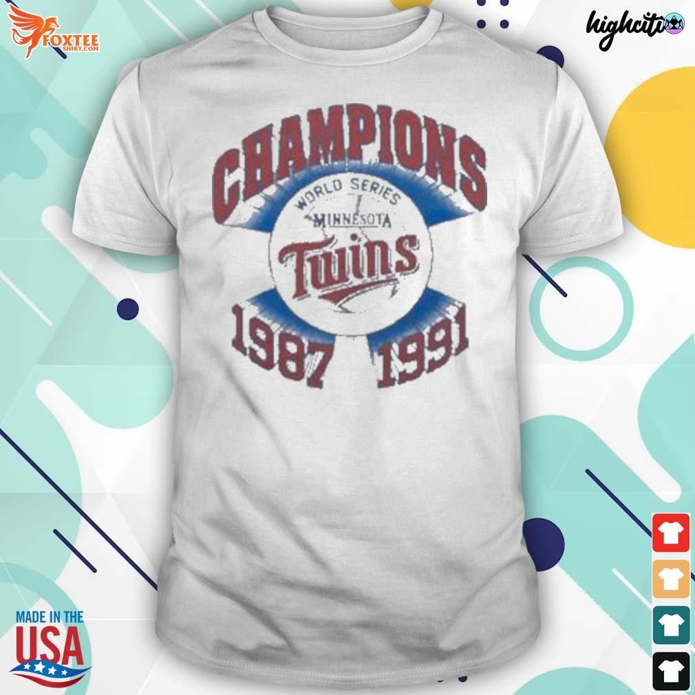 Minnesota twins world series champs 1987 1991 t-shirt