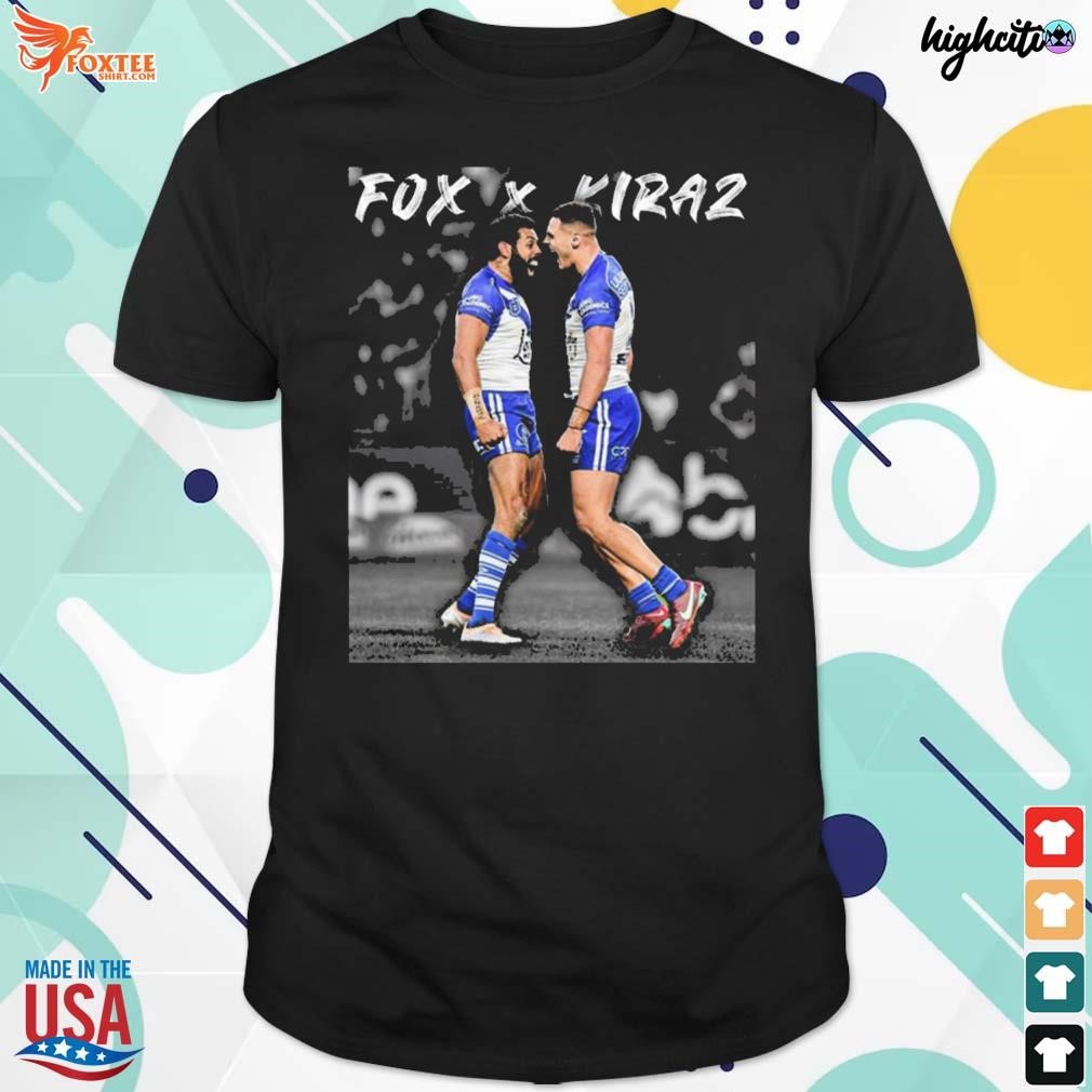 Official josh Addo Carr and Jacob Kiraz celebrating rugby t-shirt