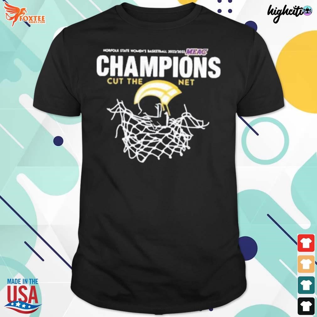 Original norfolk state 2023 meac champions cut the net t-shirt