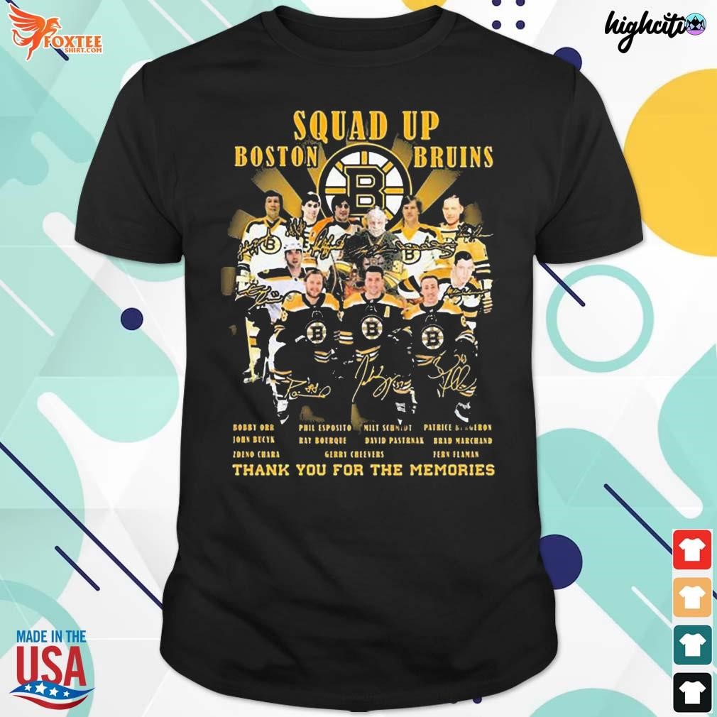 Squad up Boston Bruins 2023 thank you for the memories signatures t-shirt