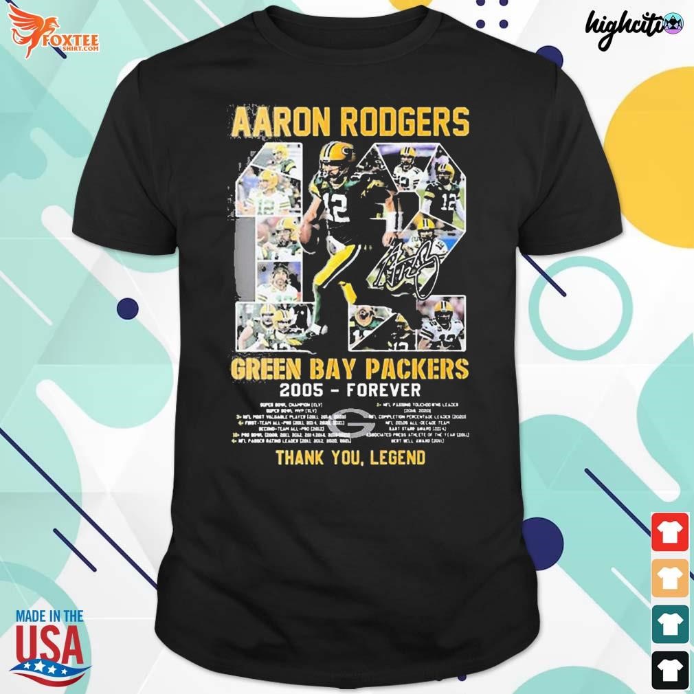 Thank you legend Aaron Rodgers Green Bay Packers 2005-forever signature t-shirt