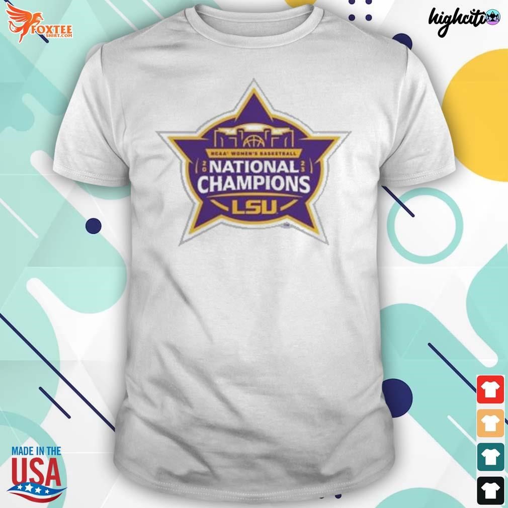 Lsu tigers 2023 ncaa women's basketball national champions logo t-shirt